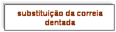 Caixa de texto: substitui��o da correia dentada
