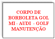 Caixa de texto: CORPO DE BORBOLETA GOL MI - AUDI&nbsp; - GOLF MANUTEN��O
